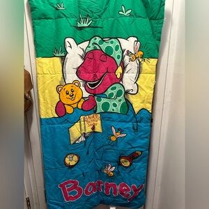 Barney Kids Sleeping Bag Blanket - Green, Blue, Yellow